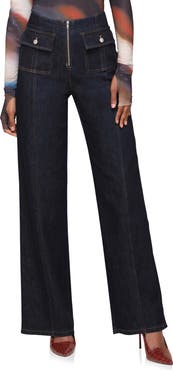 Avec Les Filles deals High Rise Cropped Straight Leg Jeans