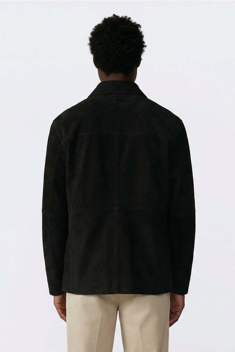 Beckett Suede Chore Jacket, Alternate, color, Black