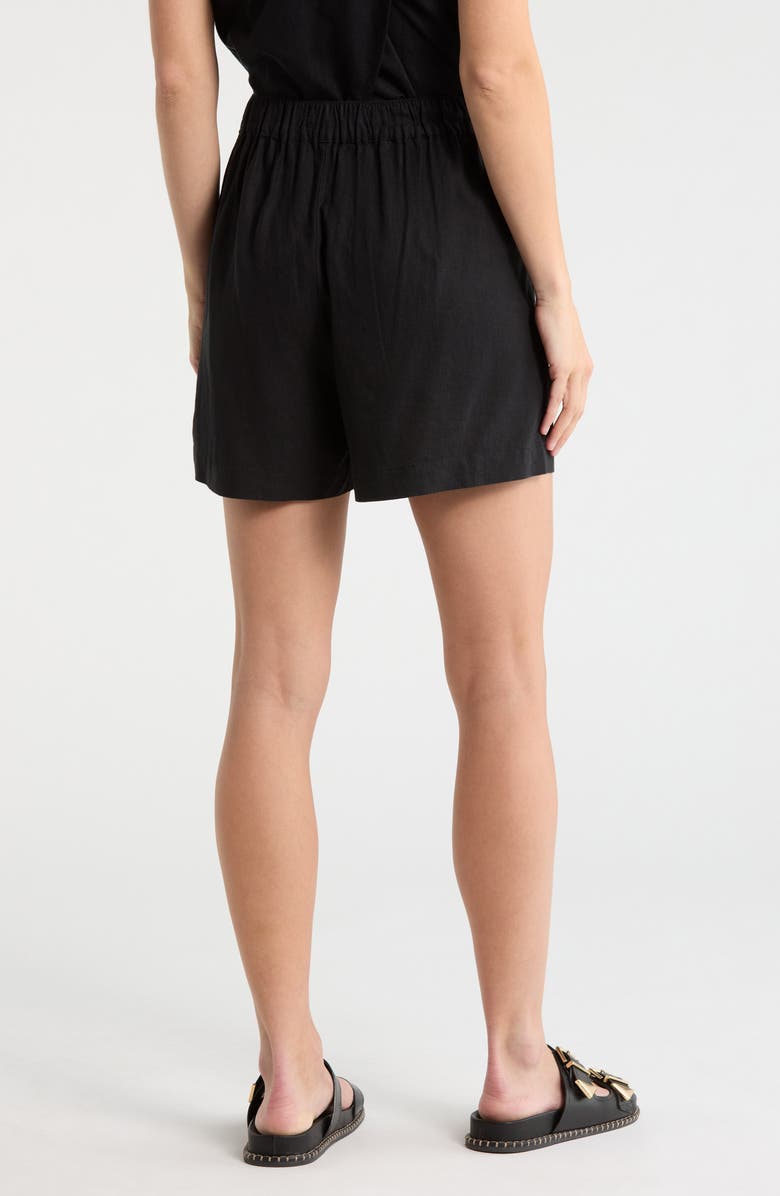 Madewell Solid Linen Blend Shorts, Alternate, color, True Black