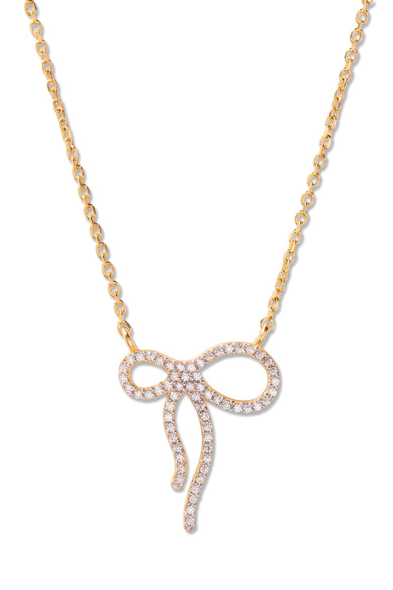 Adeline Bow Necklace, Main, color, GOLD