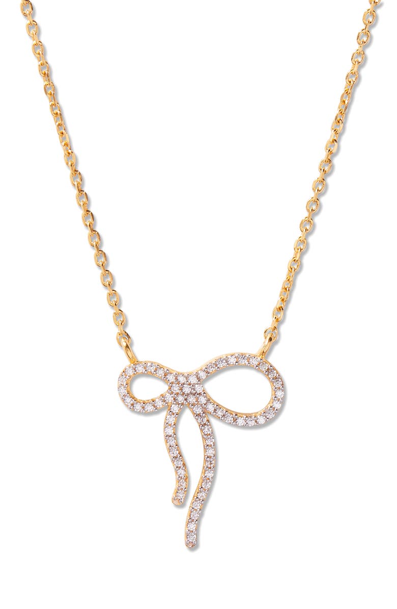 Brook and York Adeline Bow Necklace, Main, color, Gold