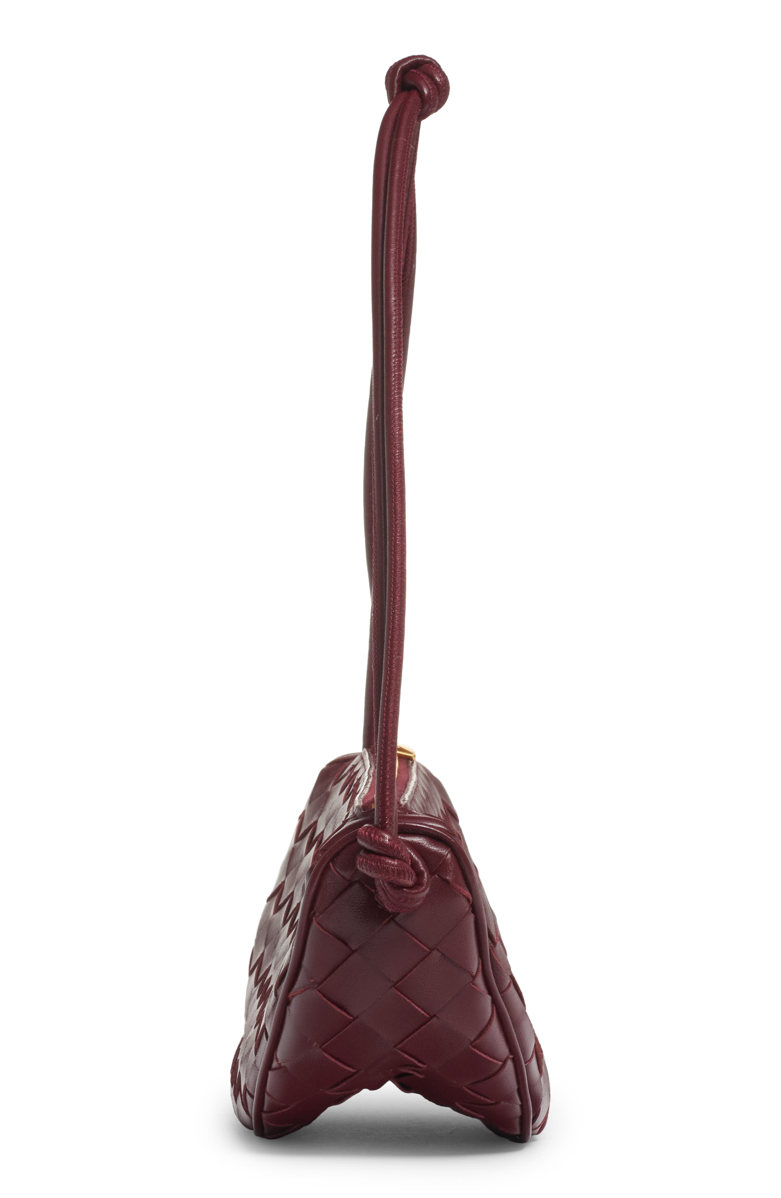 Half Moon Intrecciato Leather Pouch, Alternate, color, 2247 BAROLO-GOLD