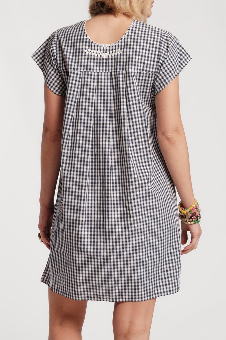 Camila Mini Dress Gingham, Alternate, color, Navy/Oyster