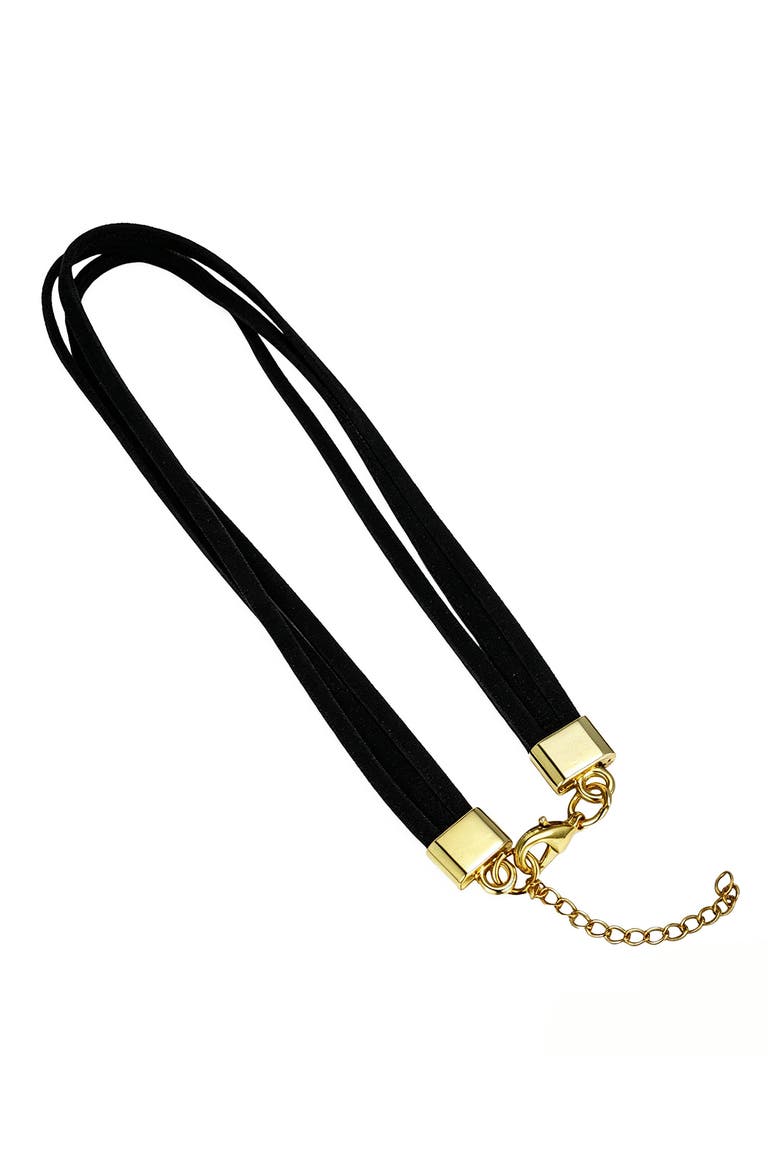 Velvet Multi-Strand Choker Necklace, Main, color, BLACK