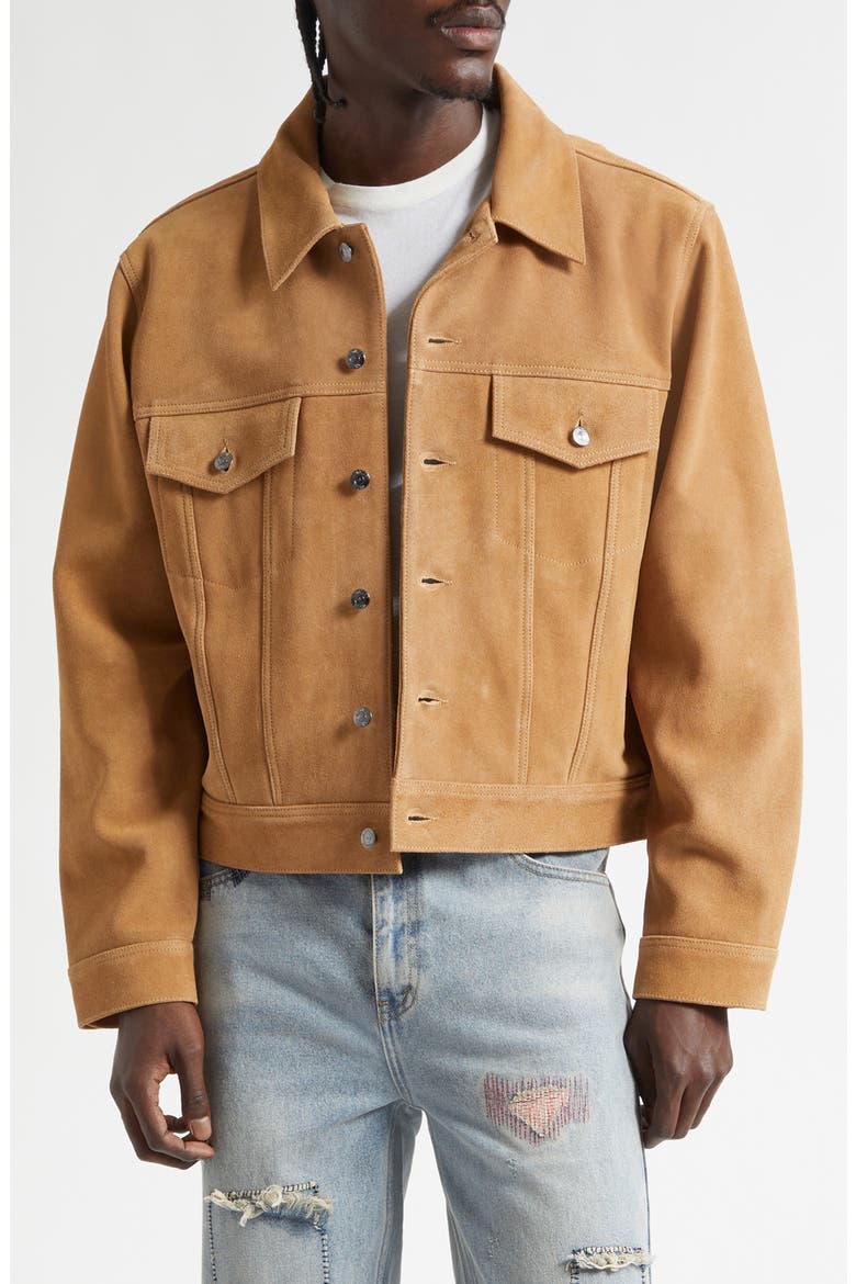 1968 Suede Trucker Jacket, Main, color, TAN