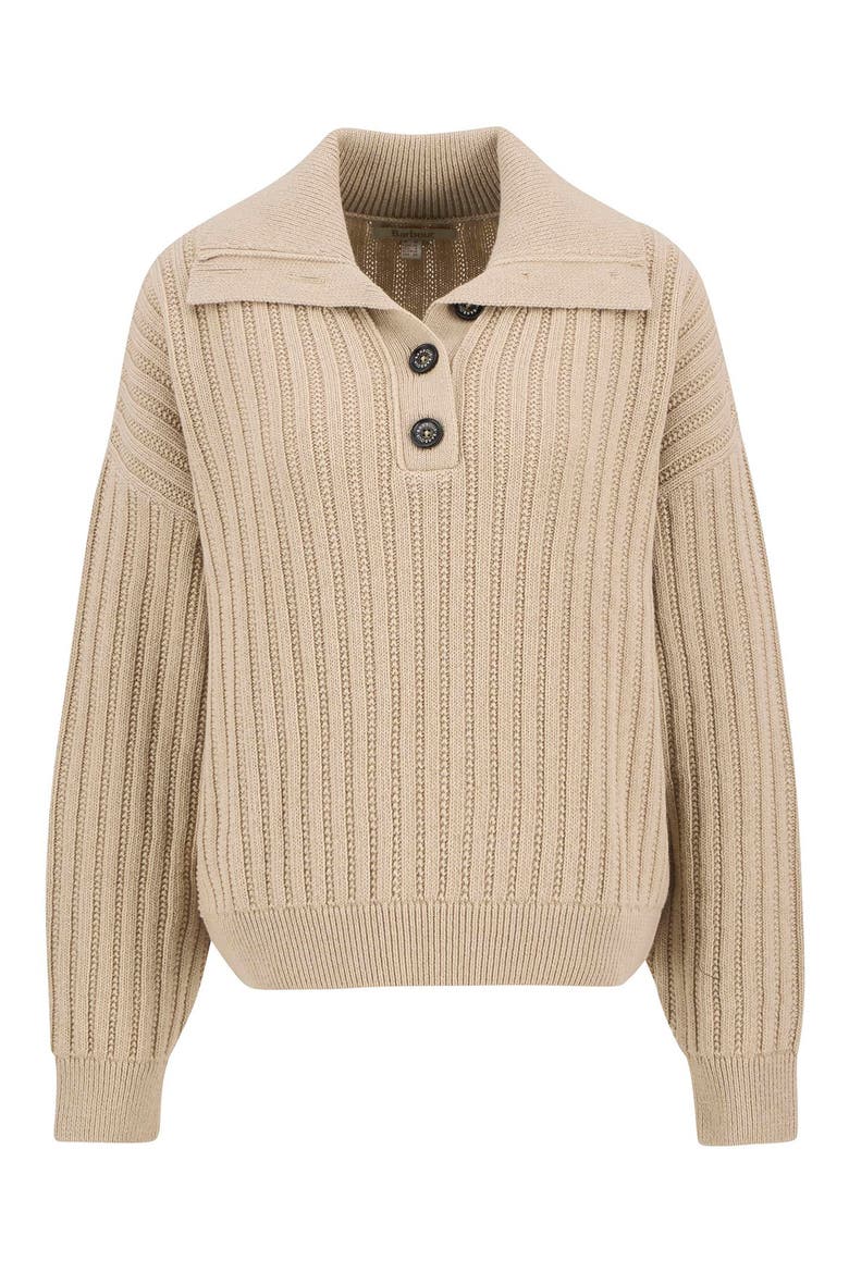 Norham Cotton & Wool Polo Sweater, Alternate, color, OATMEAL