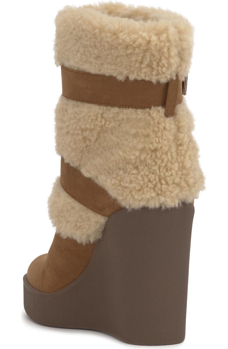 Jessica Simpson Meztyn Faux Shearling Wedge Boot, Alternate, color, Brown 01