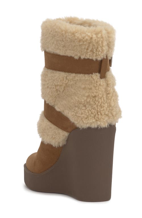 Jessica Simpson Meztyn Faux Shearling Wedge Boot In Multi