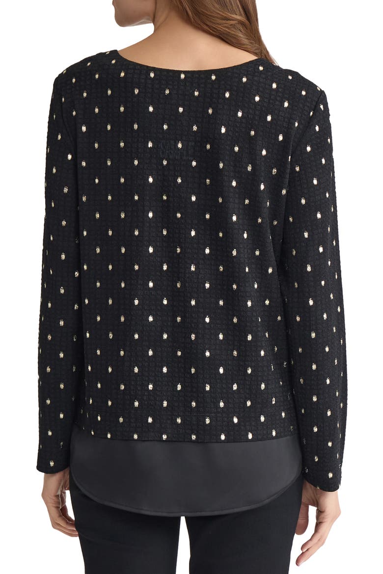 Rivet Accent Metallic Top, Alternate, color, JONES BLACK/ LIGHT GOLD