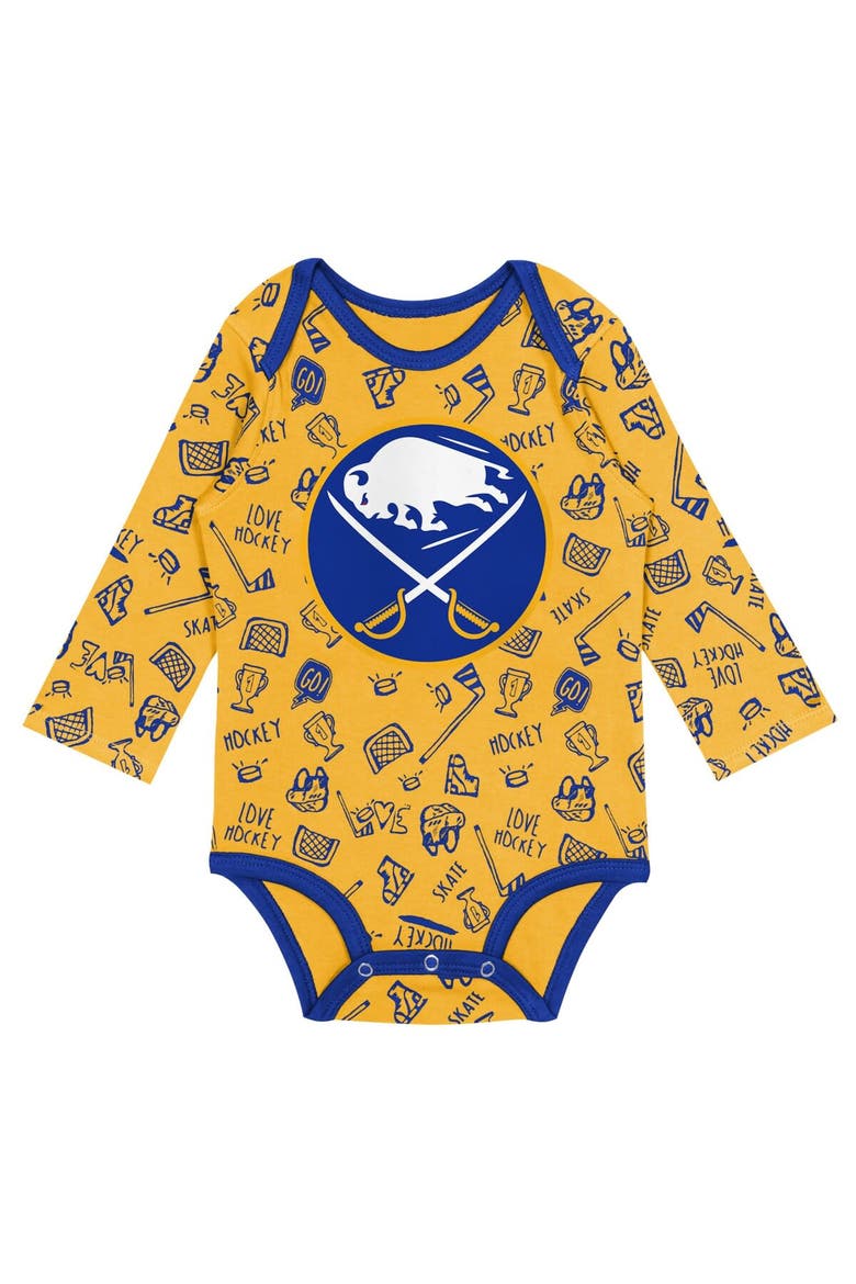 Infant Gold Buffalo Sabres Dynamic Defender Long Sleeve Bodysuit, Alternate, color, Gold