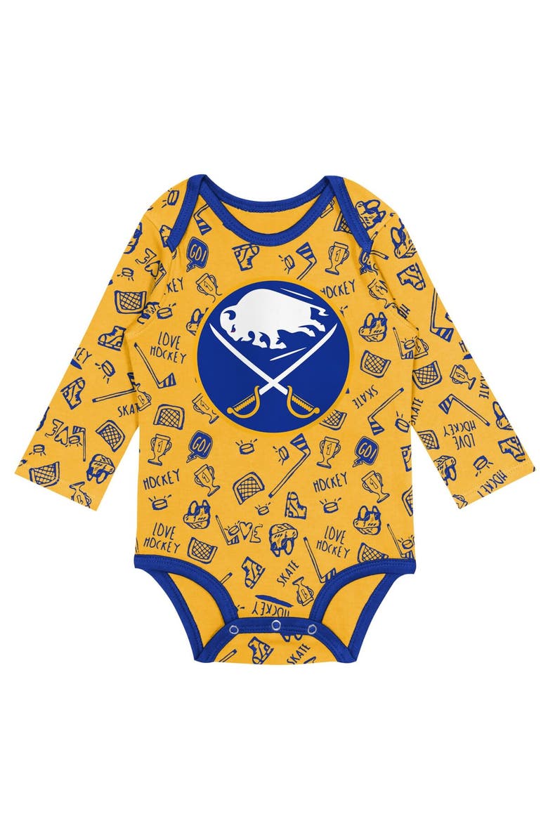 Outerstuff Infant Gold Buffalo Sabres Dynamic Defender Long Sleeve Bodysuit, Alternate, color, Gold