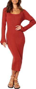 Petal & Pup Skylee Long Sleeve Rib Maxi Dress