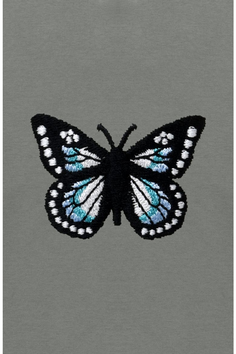 Butterfly Relaxed Fleece Crewneck Sweatshirt, Alternate, color, Shadow