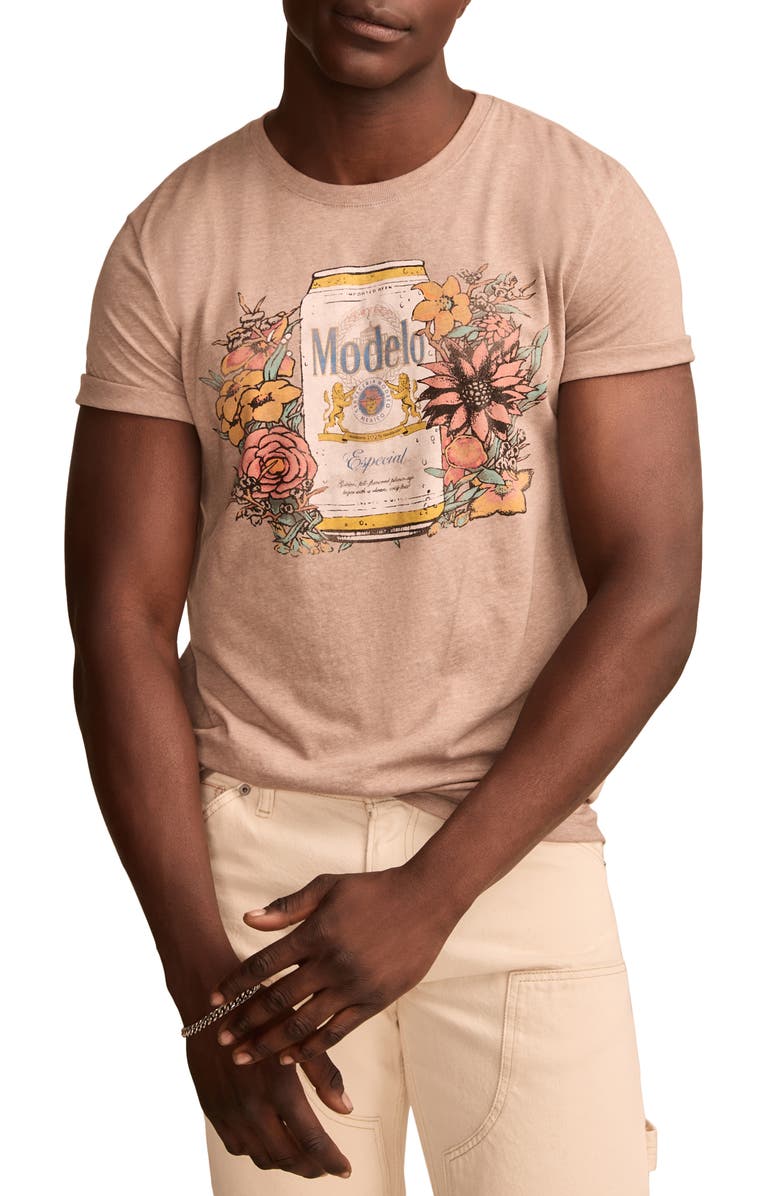 Lucky Brand Modelo Flowers Cotton Graphic T-Shirt, Main, color, Walnut