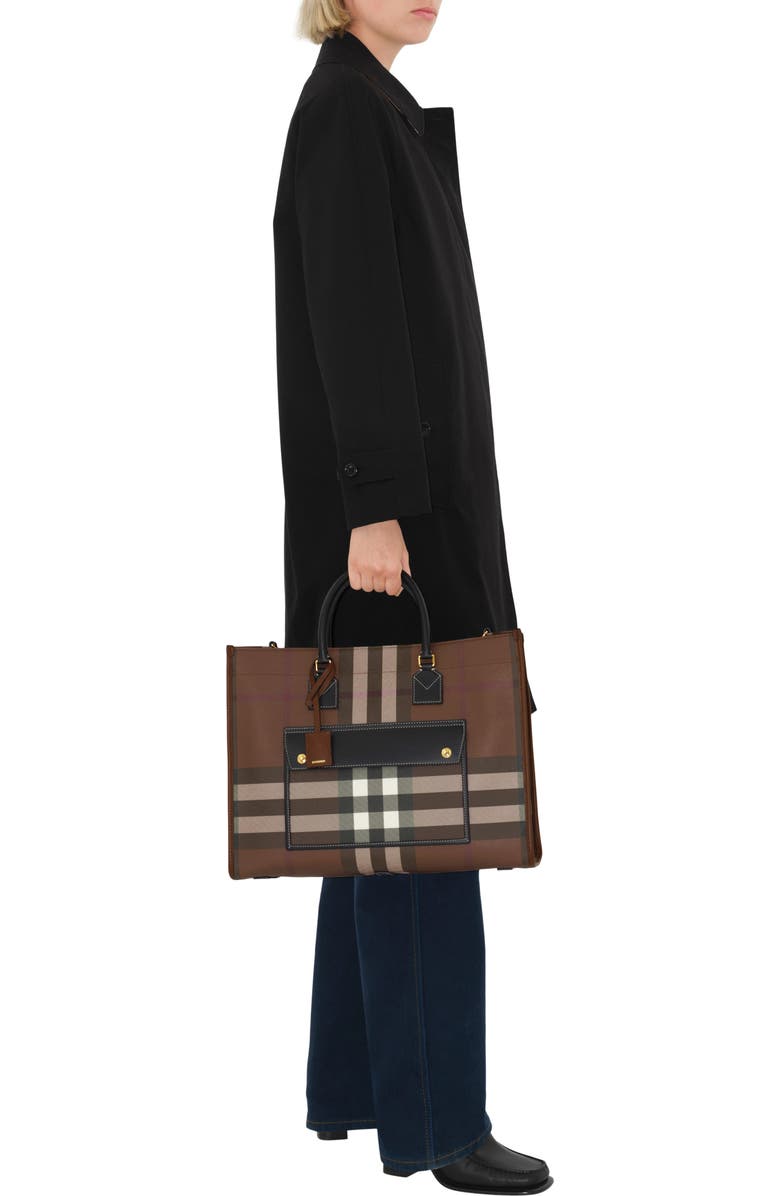 Burberry Medium Freya Tote, Alternate, color, Dark Birch Brown