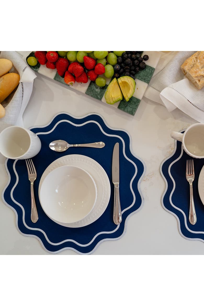 Solid Wave Placemat, Alternate, color, Navy