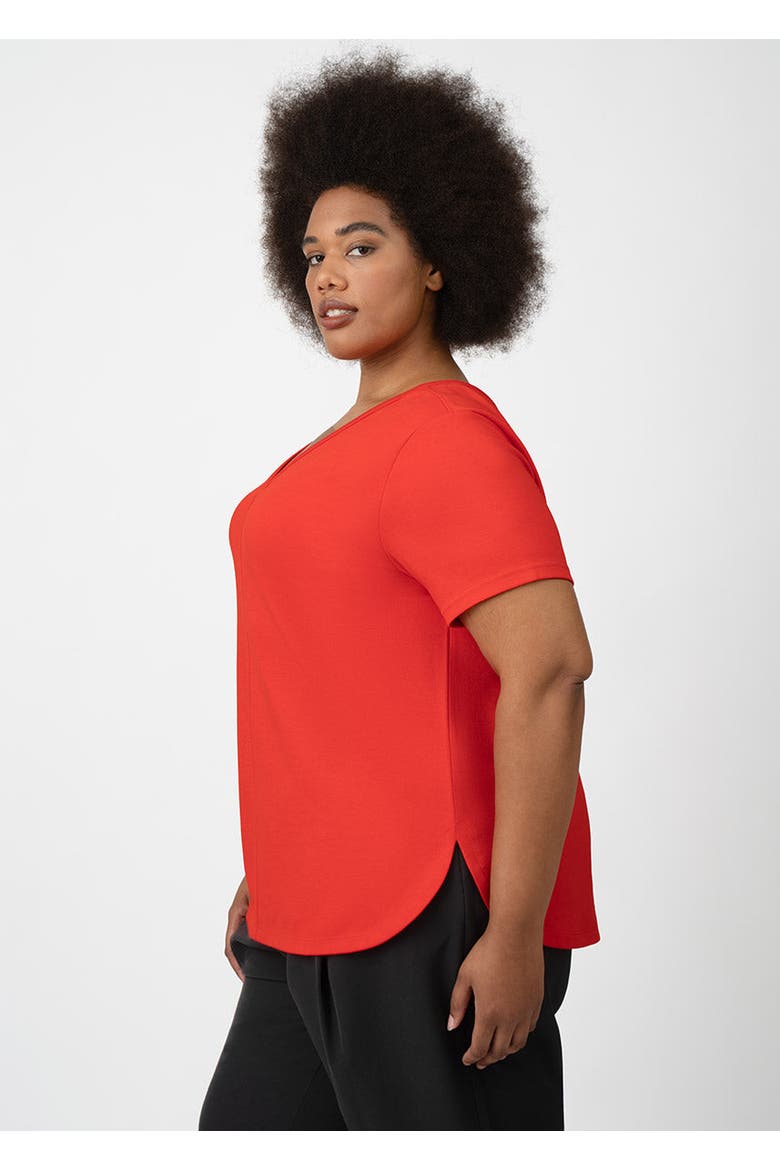 CoolROSE Luxe Reversible Plus Size Tee Shirt, Alternate, color, Poppy