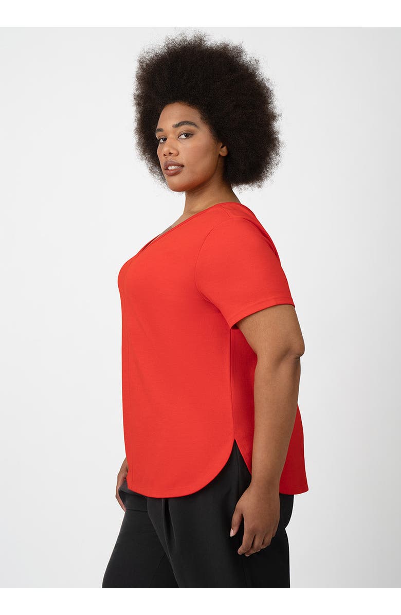 SEE ROSE GO CoolROSE Luxe Reversible Plus Size Tee Shirt, Alternate, color, Poppy