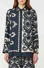 Weekend Max Mara Patchwork Jersey Button-Up Shirt