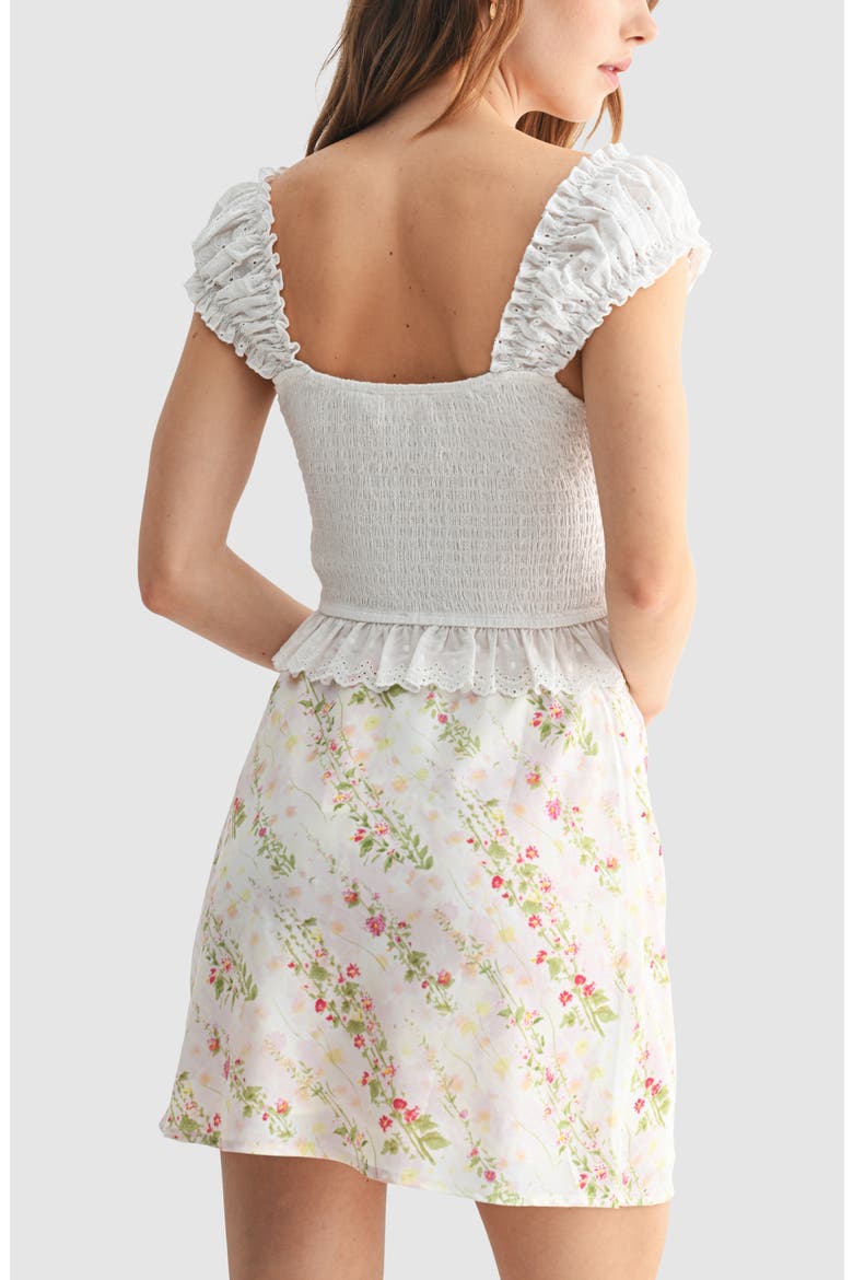 Floral Print Miniskirt, Alternate, color, PINK FLORAL SORBET