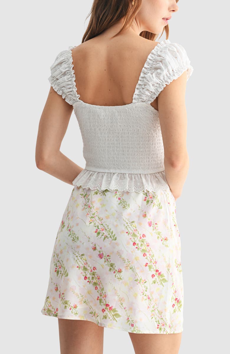 All in Favor Floral Print Miniskirt, Alternate, color, Pink Floral Sorbet