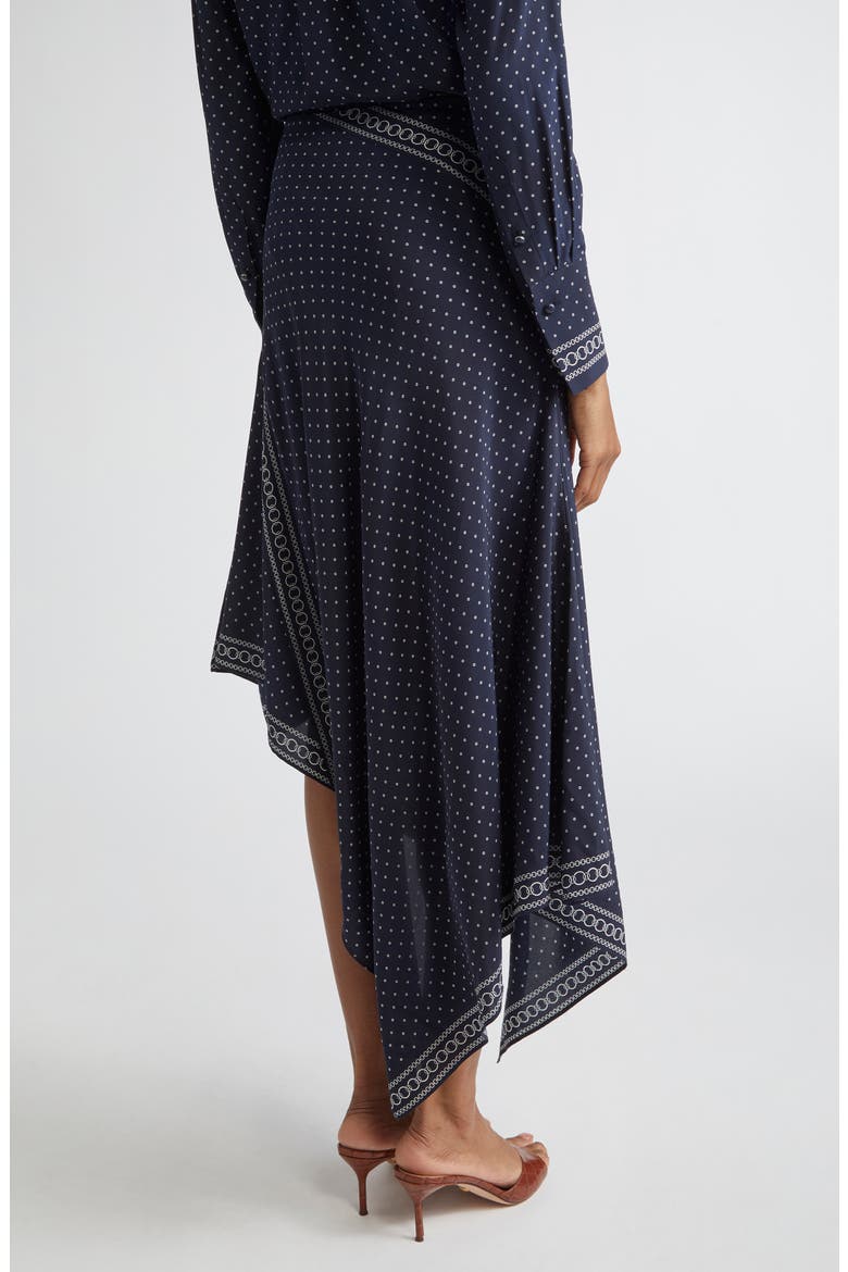 Hartley Mixed Print Asymmetric Stretch Silk Skirt, Alternate, color, NAVY MULTI