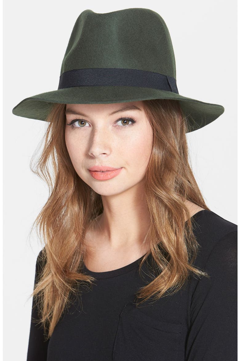 Felt Fedora, Main, color, OLIVE