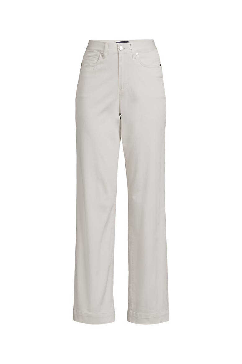 High Rise 5 Pocket Wide Leg Chino Pants, Alternate, color, Light Stone