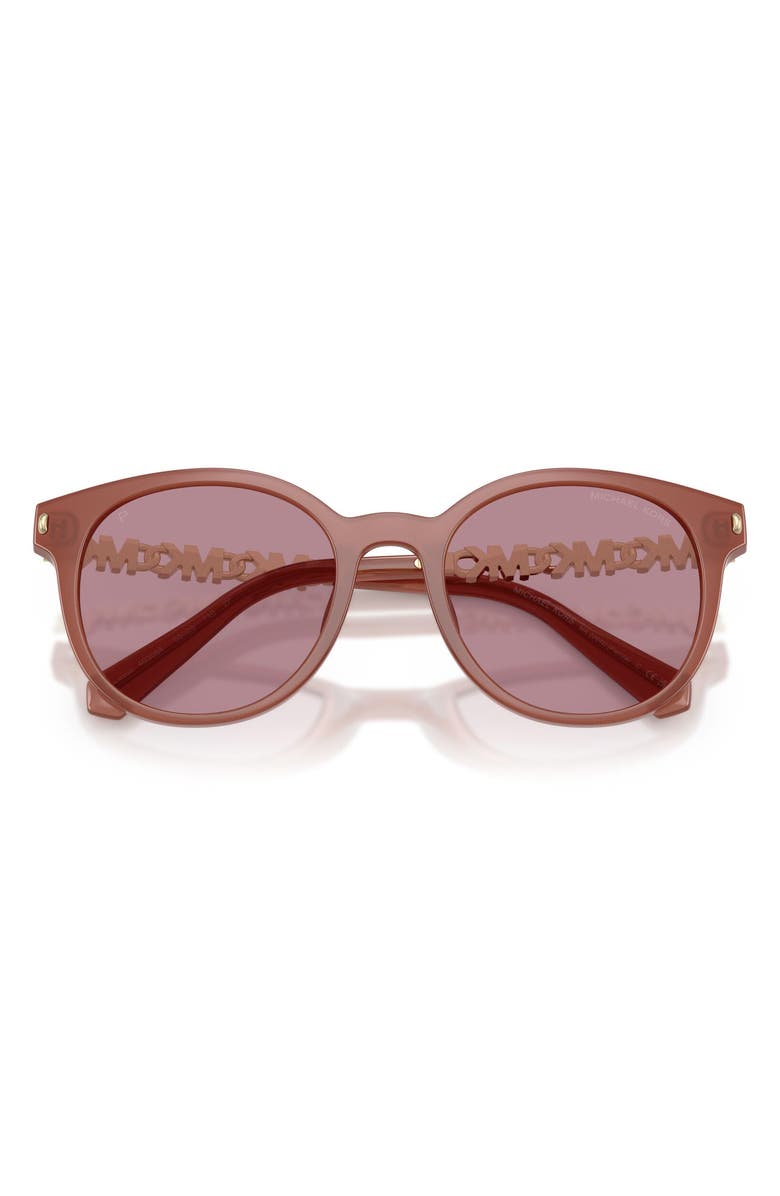 Michael Kors Pienza 53mm Polarized Round Sunglasses, Alternate, color, Primrose / Rose Mirror Polar