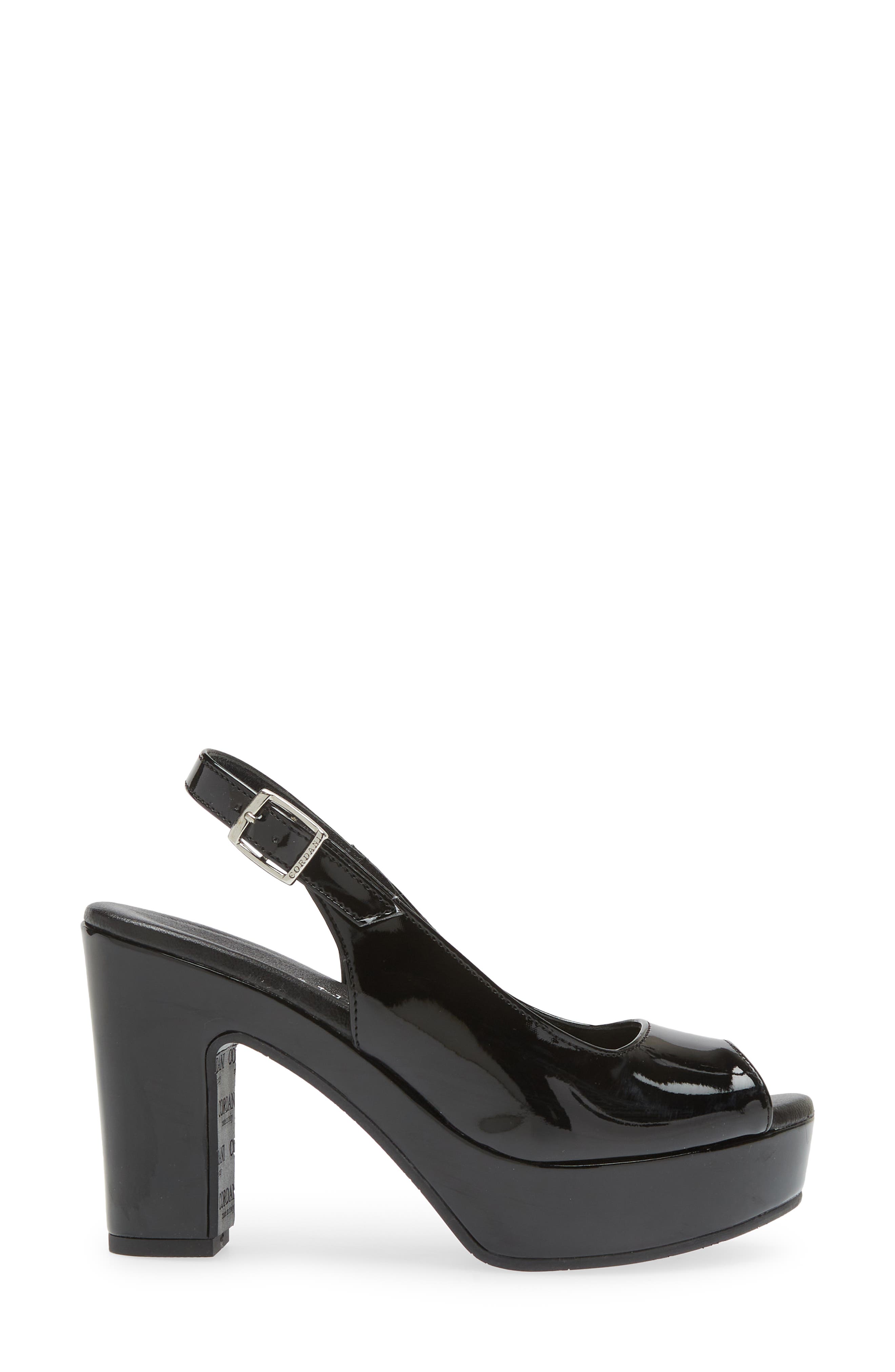 Cordani Tyler Peep Toe Slingback Pump, Alternate, color, Vernice Nero