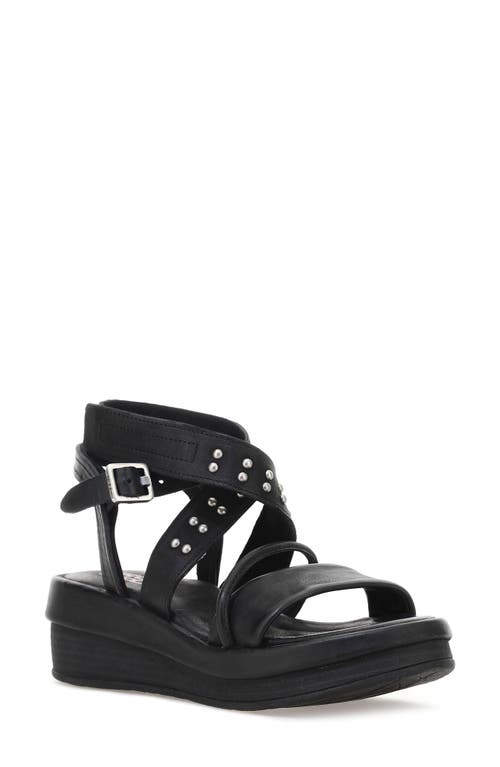 As98 A.s.98 Shiloh Studded Wedge Sandal In Black