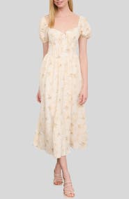 Blu Pepper Floral Corset Midi Dress