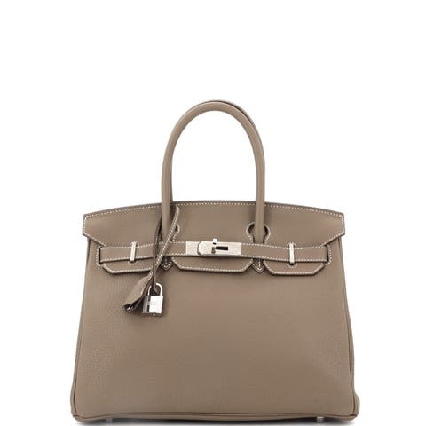 Birkin Handbag Grey Togo with Palladium Hardware 30