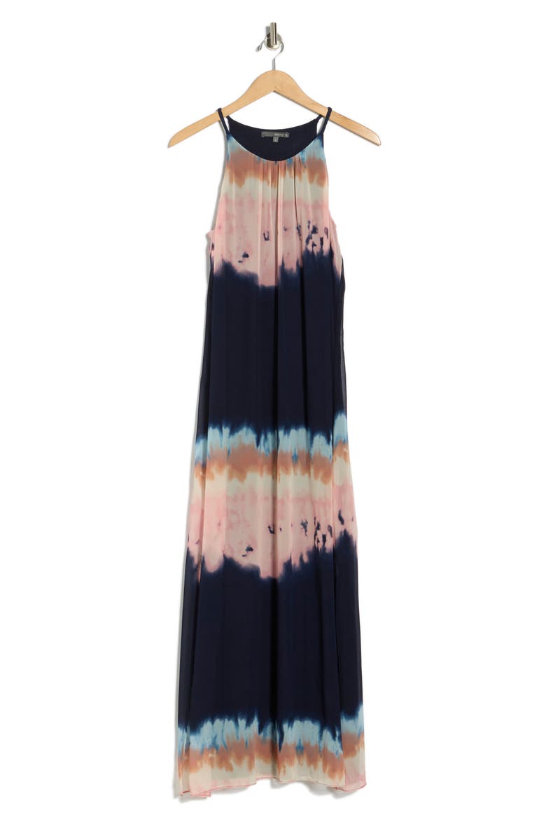 Braided Trim Maxi Dress, Alternate, color, NAVY