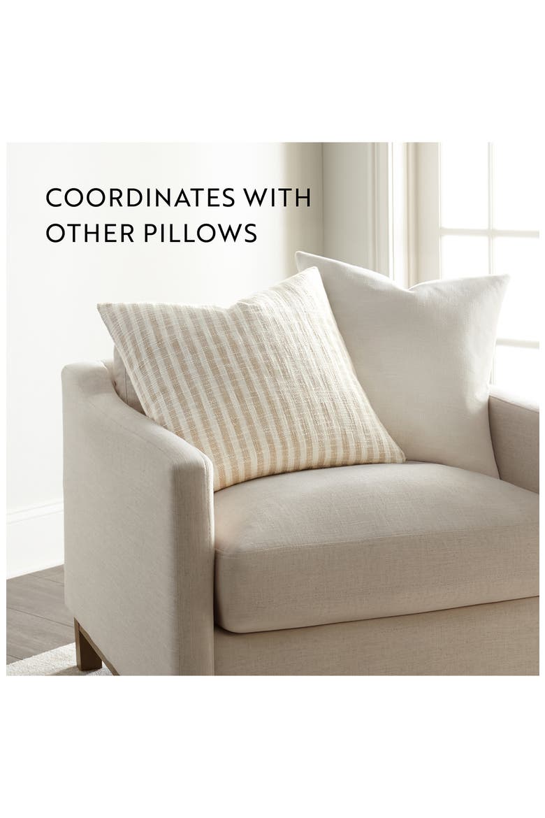 Yarn-Dyed Stripe Cotton Throw Pillow, Alternate, color, NATURAL