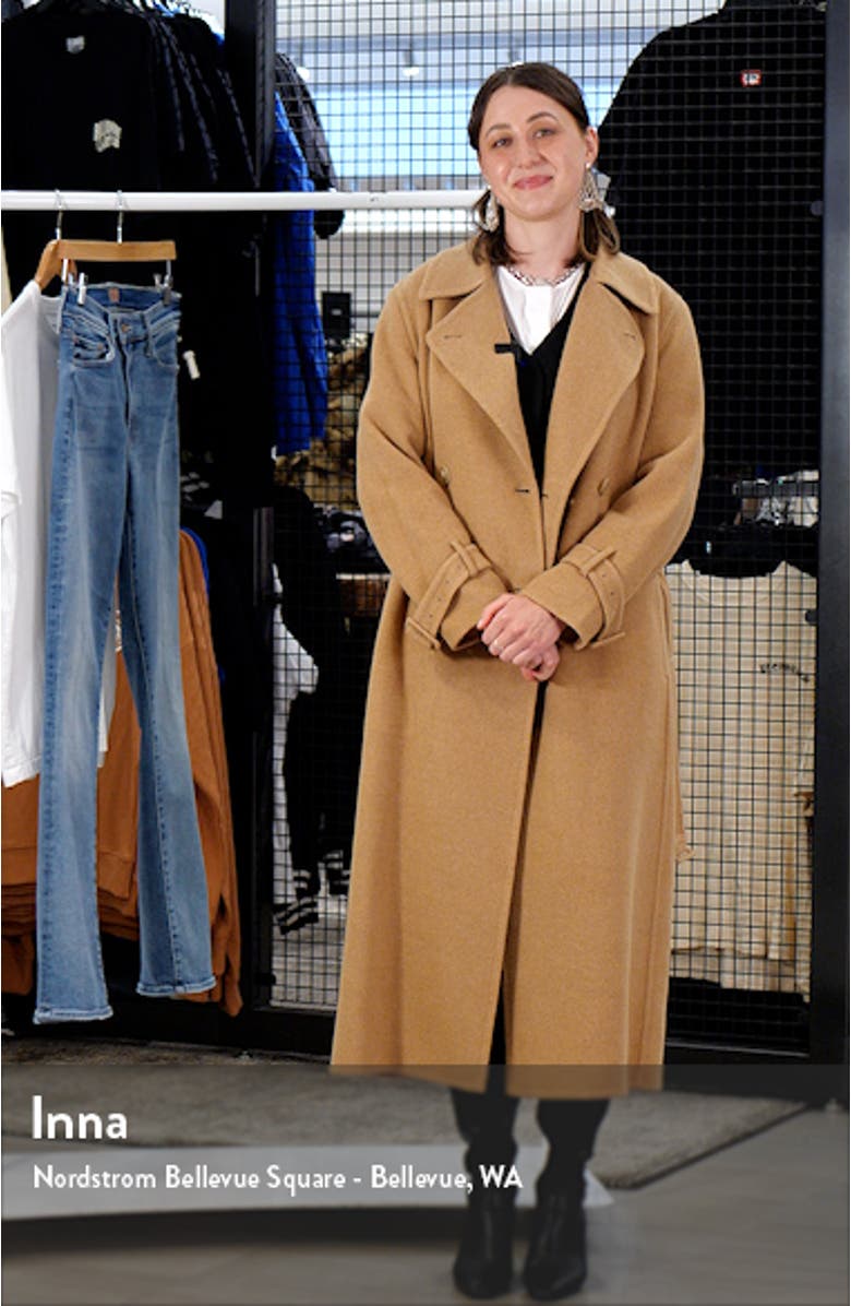 Double Breasted Wool Blend Belted Coat, sales video thumbnail