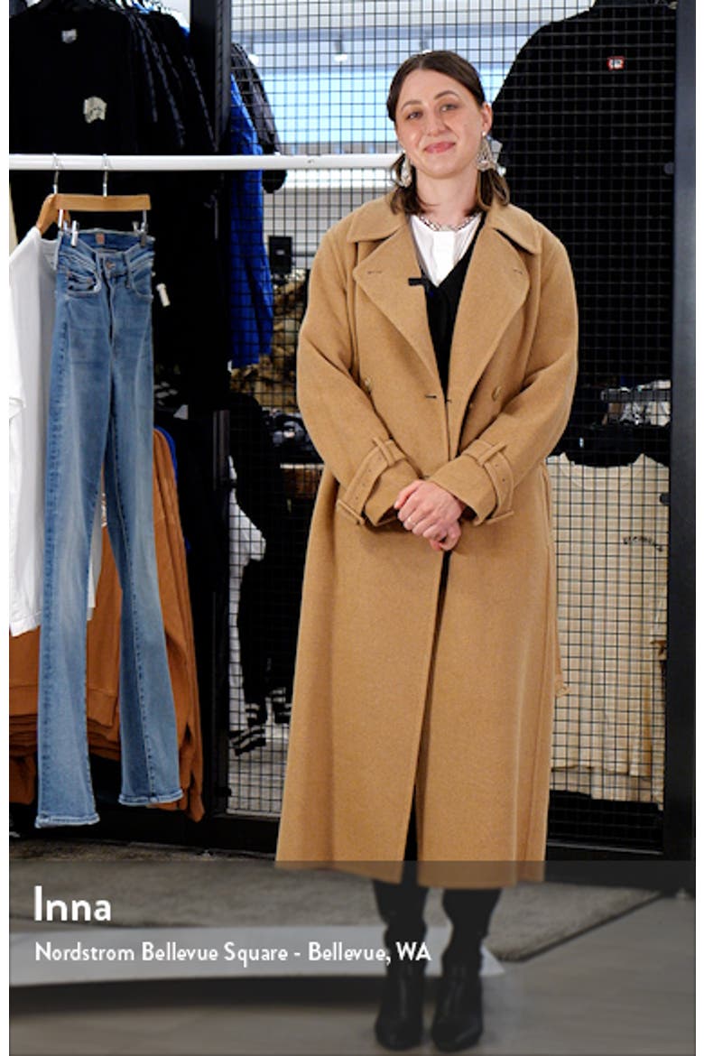 Double Breasted Wool Blend Belted Coat video