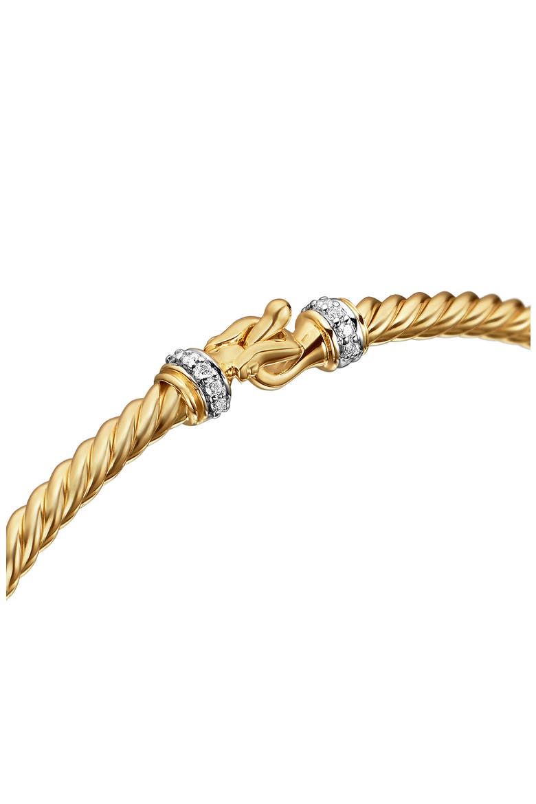 Buckle Classic 18K Yellow Gold & Diamond Cable Bracelet, 2.6mm, Alternate, color, DIAMOND