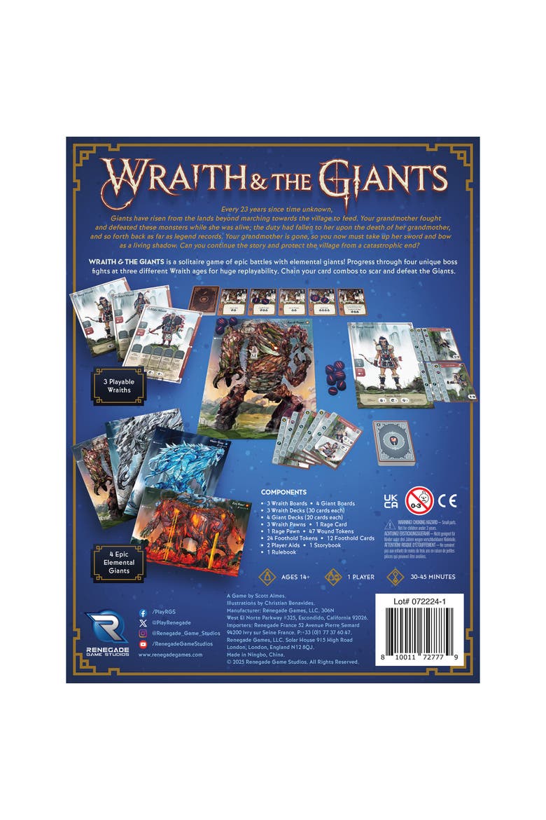 Wraith & The Giants Solo Hero Series Game, Alternate, color, Multicolored