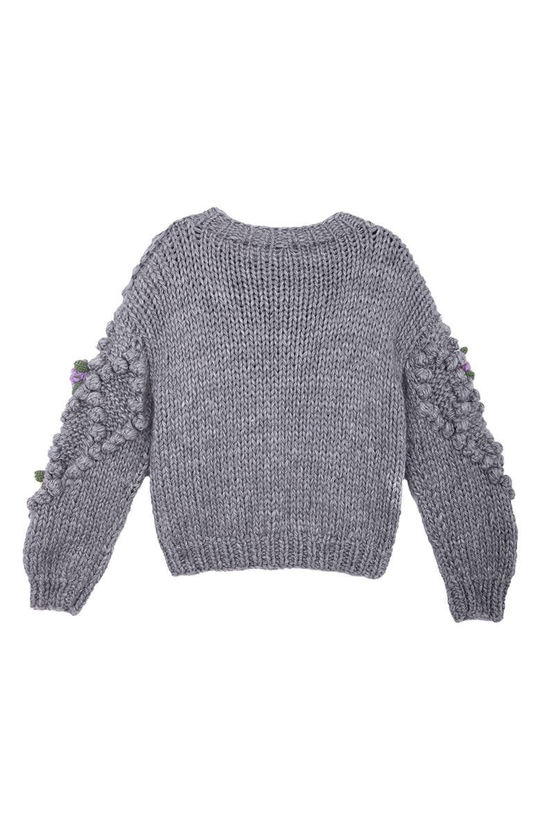 SAACHI Flower Pompom Cardigan, Alternate, color, 