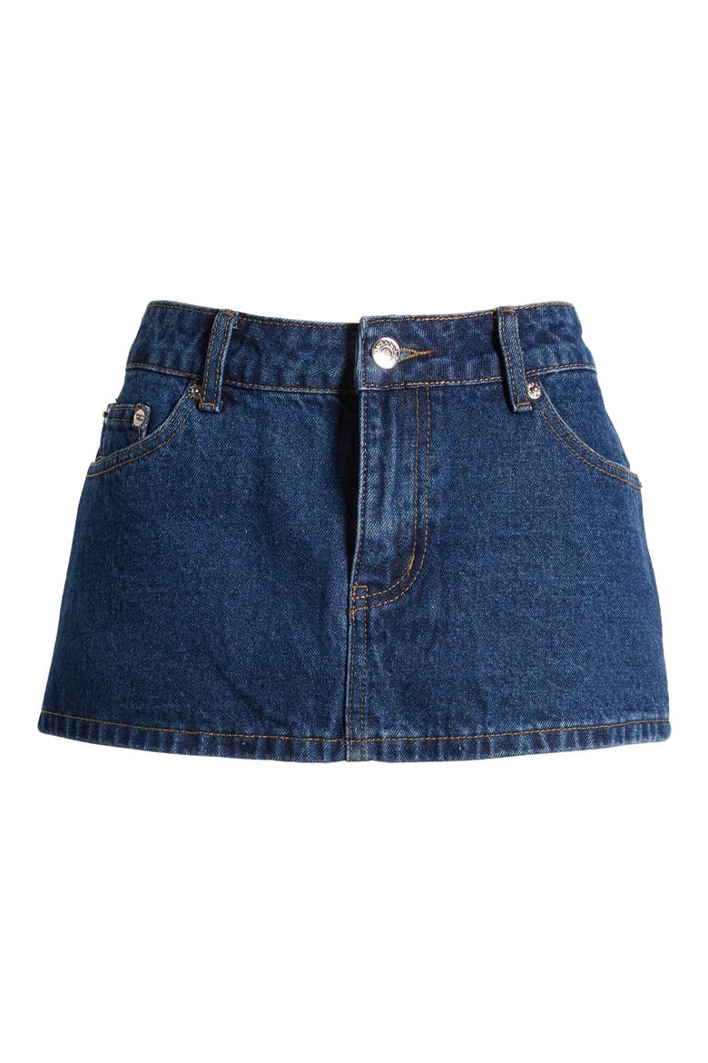 Spencer Low Rise Denim Skirt, Alternate, color, BLUE