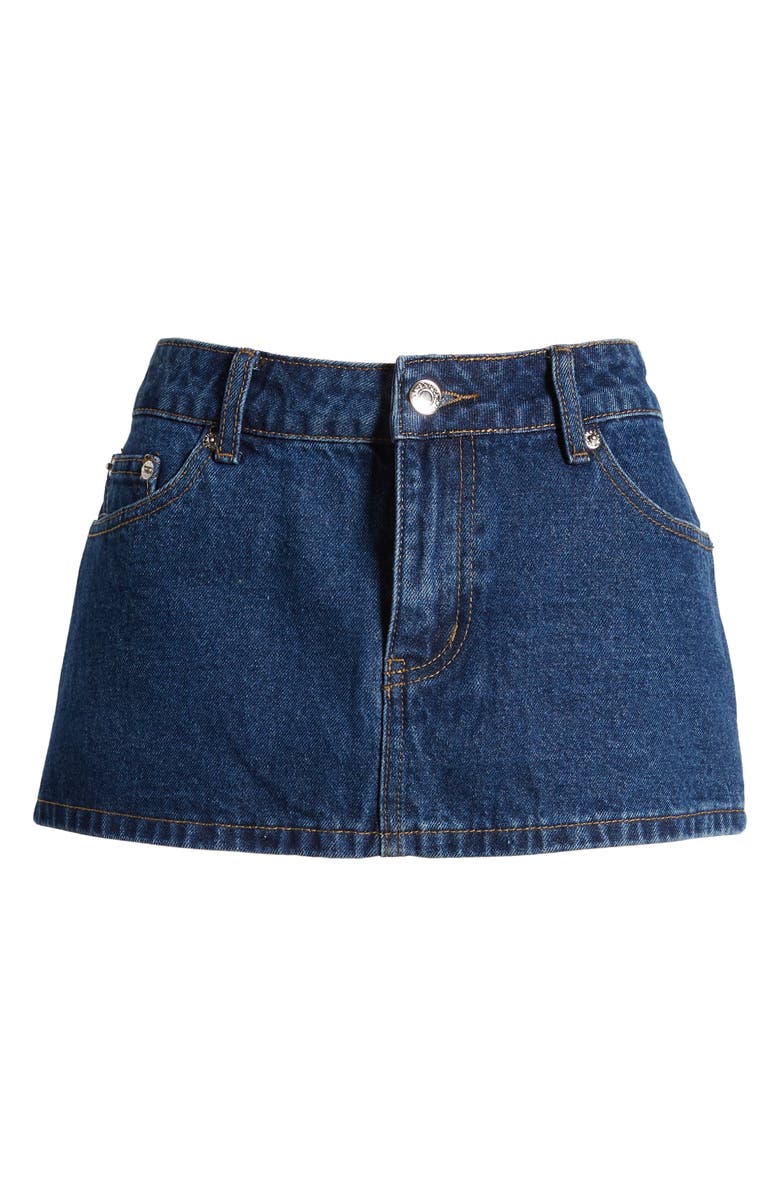 EDIKTED Spencer Low Rise Denim Skirt, Alternate, color, Blue