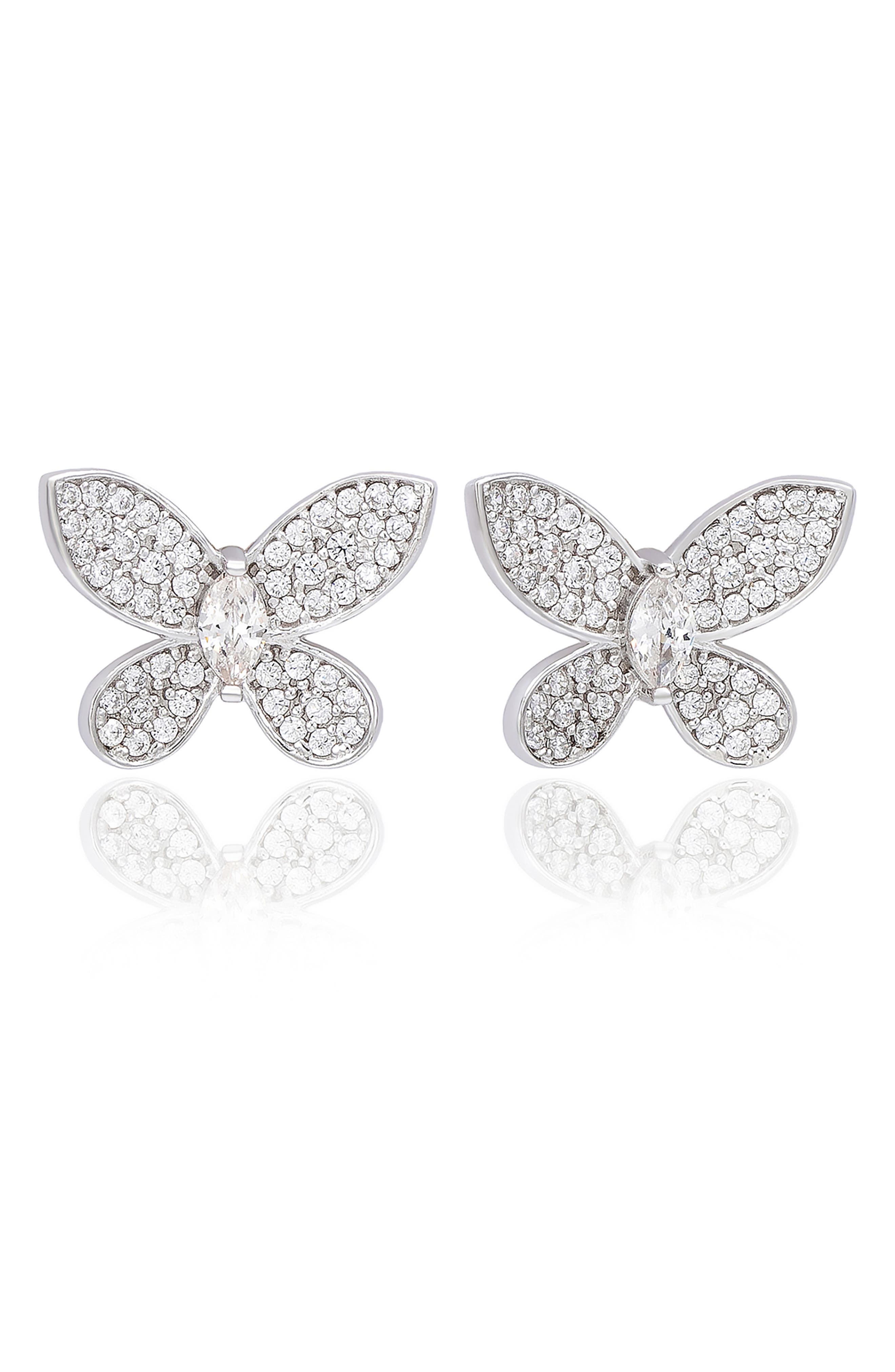 SUZY LEVIAN Cubic Zirconia Butterfly Stud Earrings