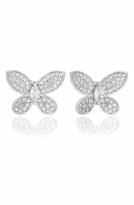 SUZY LEVIAN Cubic Zirconia Butterfly Stud Earrings
