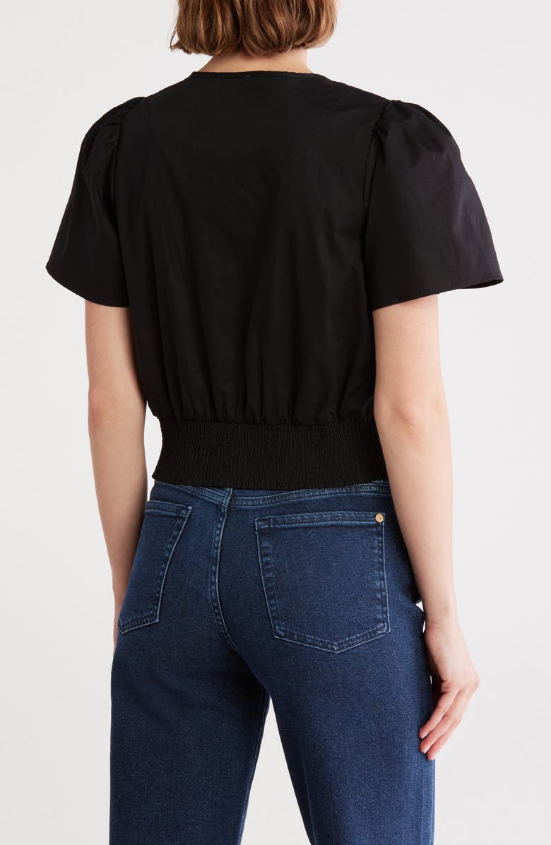 ELIE ELIE TAHARI Poplin Peplum Top, Alternate, color, Black