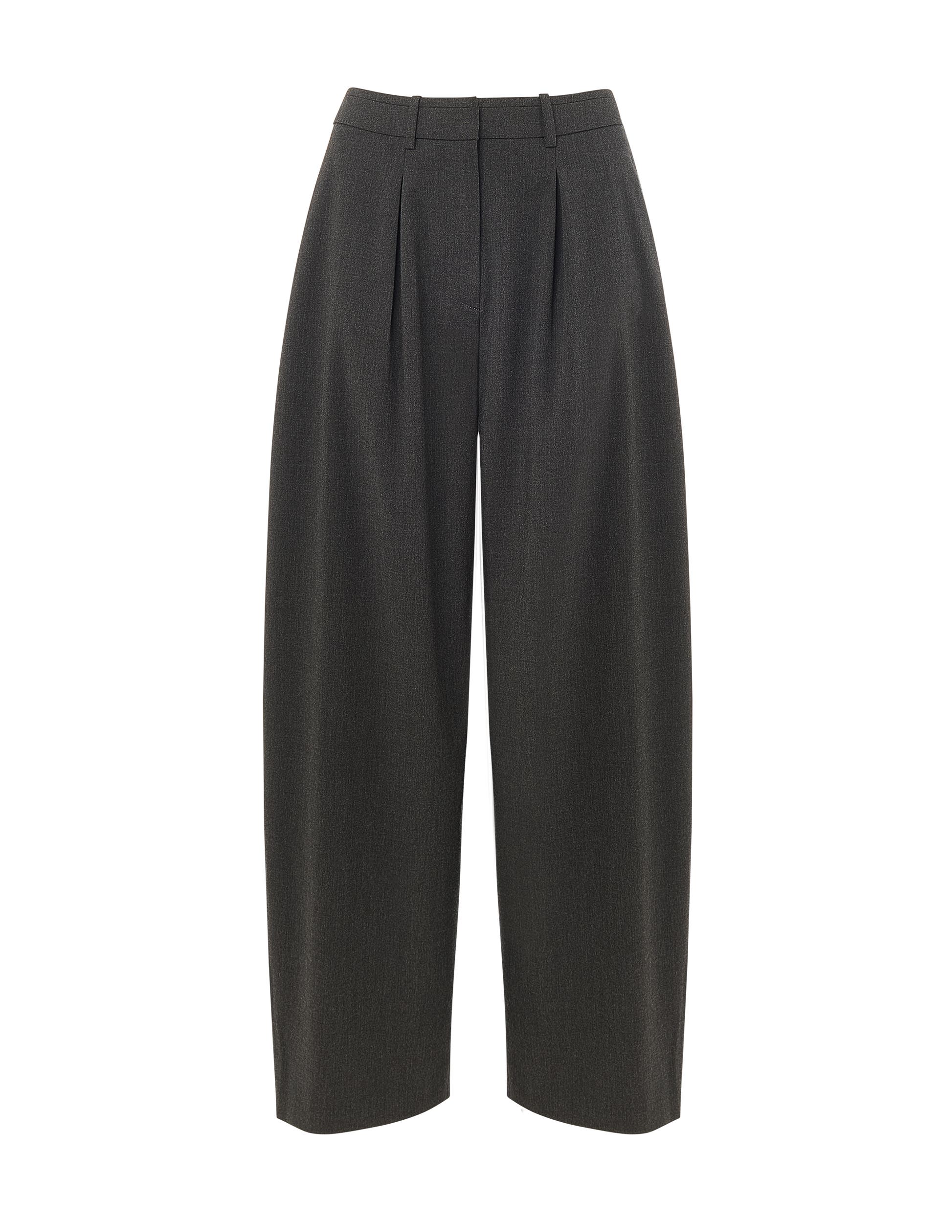 Wool Blend Barrel Pants - image 2