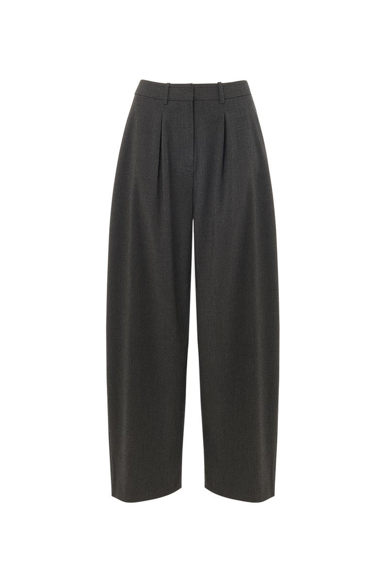 Whistles Wool Blend Barrel Pants, Alternate, color, Dark Grey