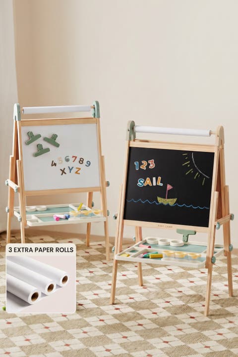Magnitales Wooden Art Easel for Kids with Drawing Paper
