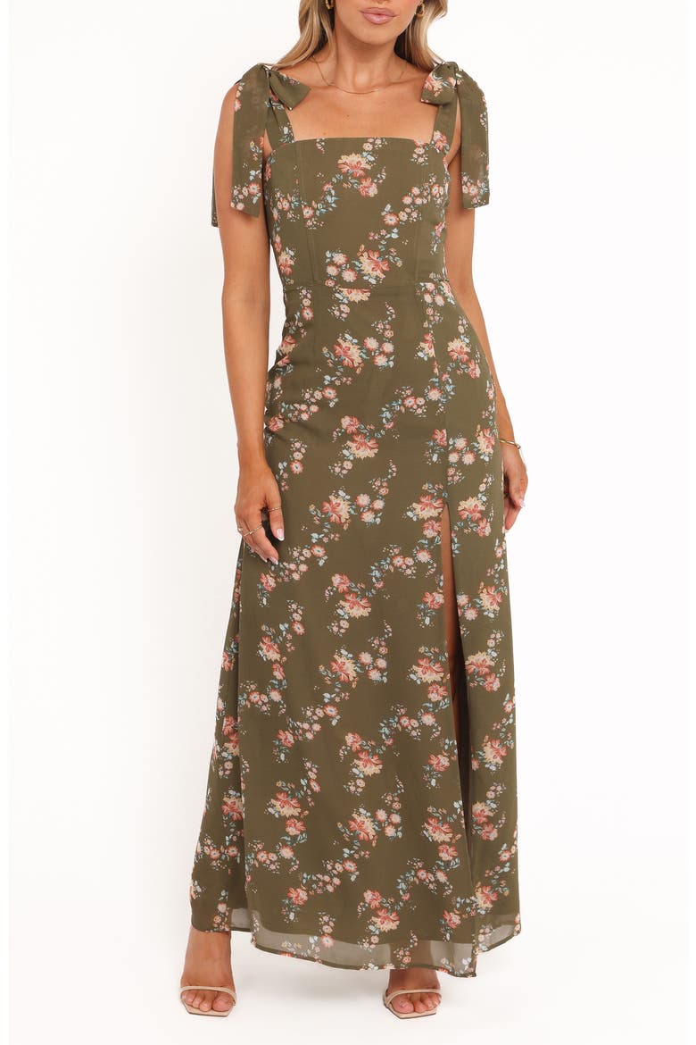 Renita Floral Maxi Dress, Main, color, OLIVE FLORAL