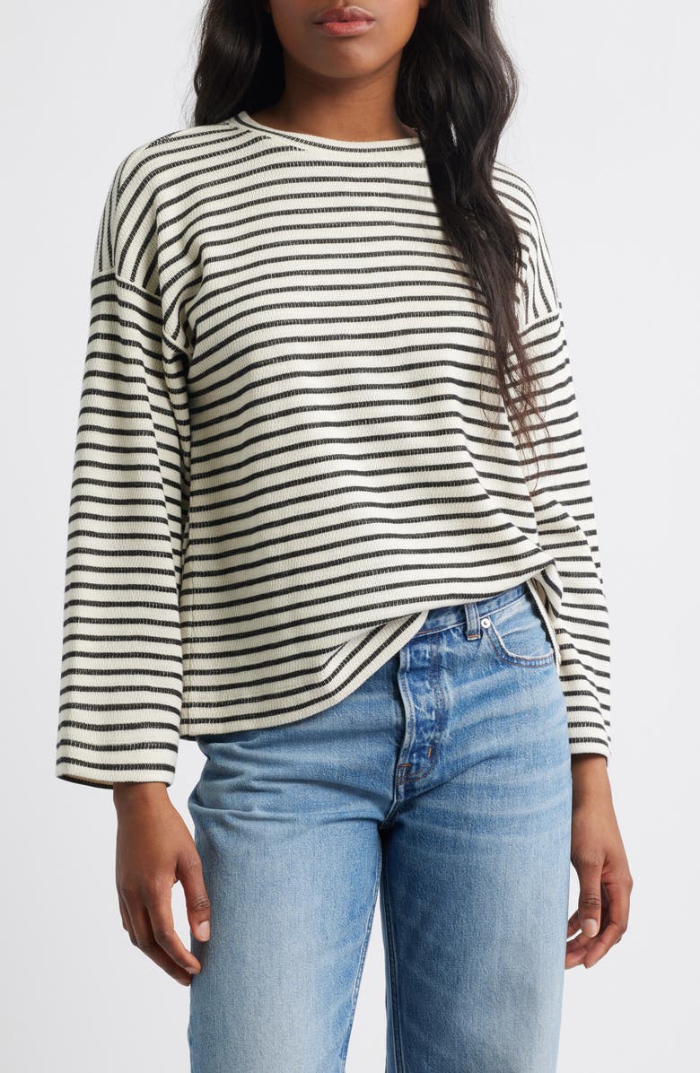 Madewell Easy Long Sleeve T-Shirt, Main, color, Jet Black